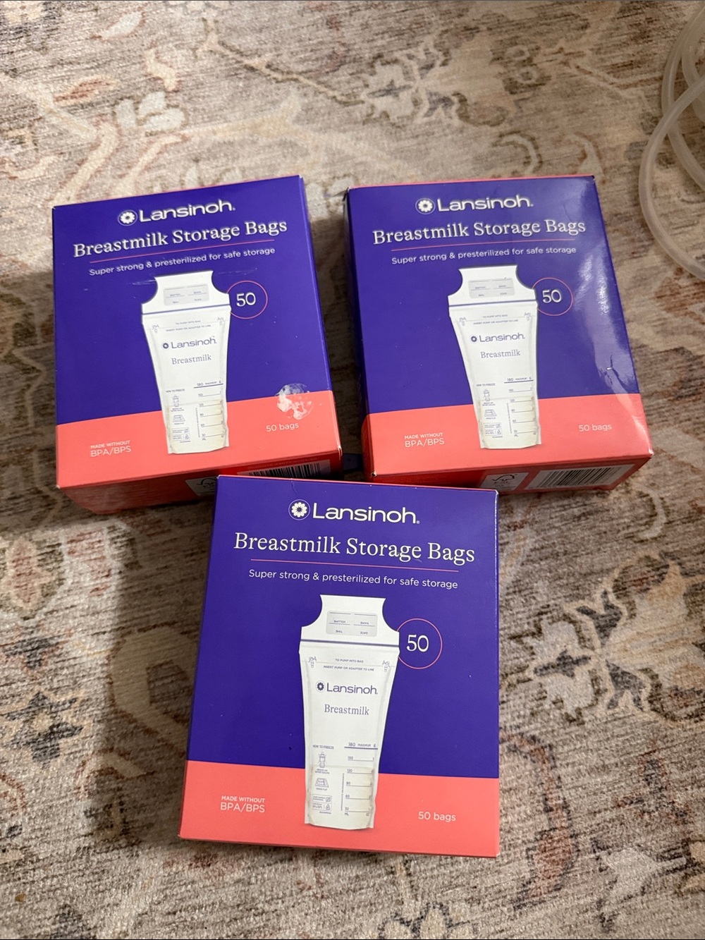 Lansinoh Breastmilk Storage Bags - Purple & Coral Packaging
